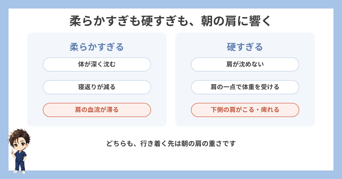 柔らかすぎも硬すぎも朝の肩に響く仕組みの図解